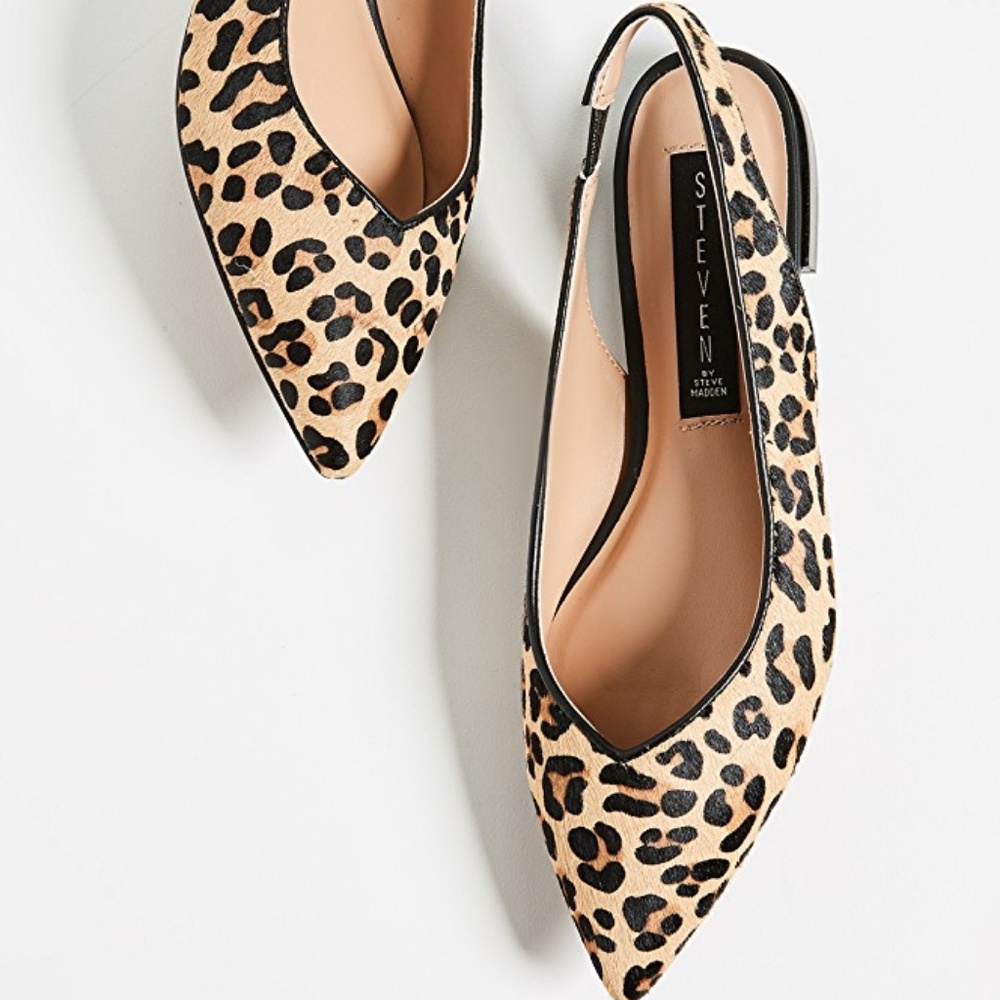 Steve Madden Leopard Print Slingback Flats Gem